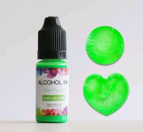 Alcohol Ink - Lemon Green Color - 10 ml Resin Pigment