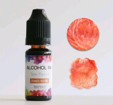 Alcohol Ink - Orange Red Color - 10 ml Resin Pigment