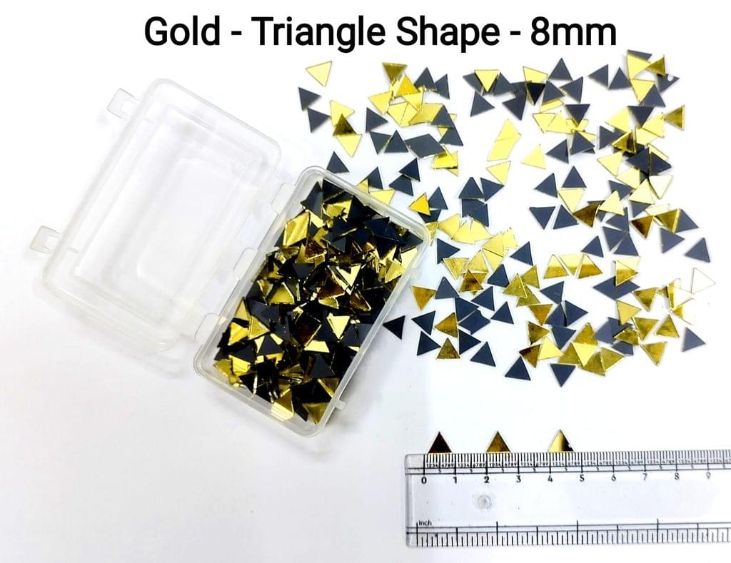 Gold Mirror Cutouts for Lippan Art - Triangle Shape - 8mm - Select Your Quantity