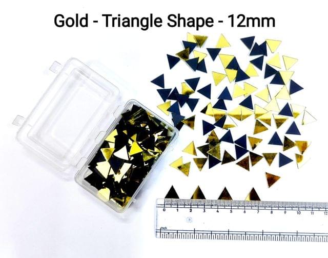 Gold Mirror Cutouts for Lippan Art - Triangle Shape - 12mm - Select Your Quantity