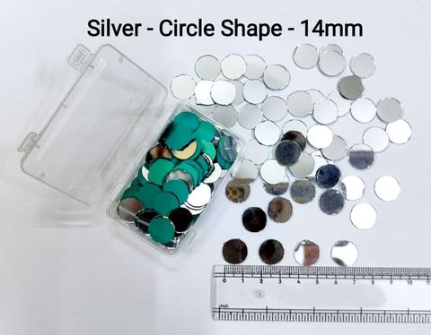 Silver Mirror Cutouts for Lippan Art - Circle Shape - 14mm - Select Your Quantity