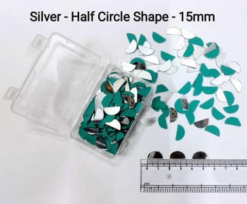 Silver Mirror Cutouts for Lippan Art - Half Circle Shape - 15mm - Select Your Quantity
