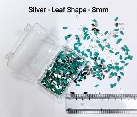 Silver Mirror Cutouts for Lippan Art - Leaf / Eye Shape - 8mm - Select Your Quantity