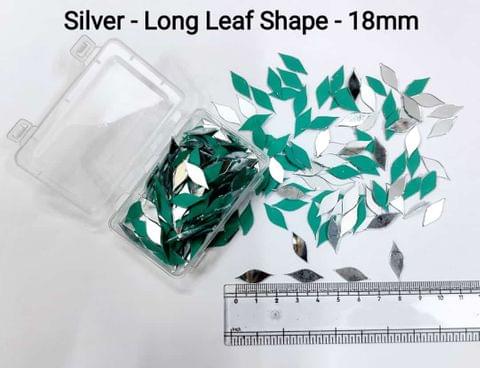 Silver Mirror Cutouts for Lippan Art - Long Leaf Shape - 18mm - Select Your Quantity