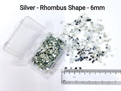 Silver Mirror Cutouts for Lippan Art - Rhombus Shape - 6mm - Select Your Quantity