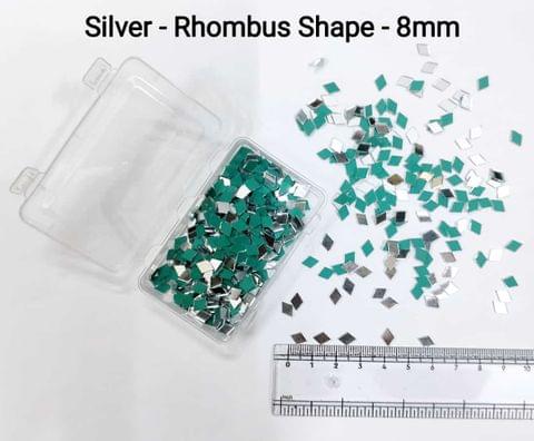 Silver Mirror Cutouts for Lippan Art - Rhombus Shape - 8mm - Select Your Quantity
