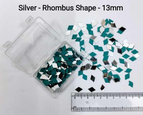 Silver Mirror Cutouts for Lippan Art - Rhombus Shape - 13mm - Select Your Quantity