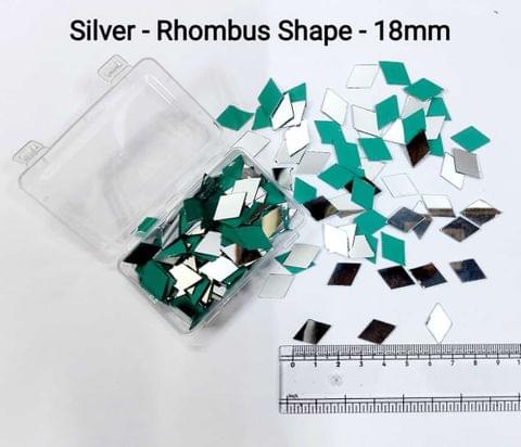 Silver Mirror Cutouts for Lippan Art - Rhombus Shape - 18mm - Select Your Quantity
