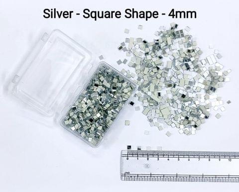 Silver Mirror Cutouts for Lippan Art - Square Shape - 4mm - Select Your Quantity