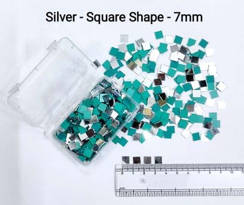 Silver Mirror Cutouts for Lippan Art - Square Shape - 7mm - Select Your Quantity