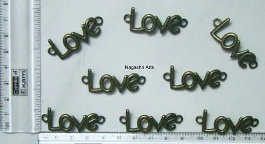 Brand Zero Metal Charms - Love Charms Pack of 5 Pcs