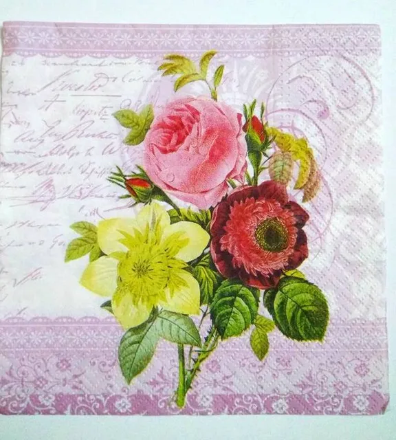 Decoupage Napkin / Tissue papers - Rose Bouquet