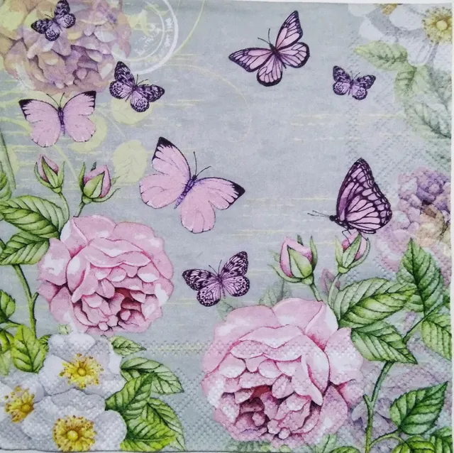 Decoupage Napkin / Tissue papers - 33cm by 33cm - Botanical 2