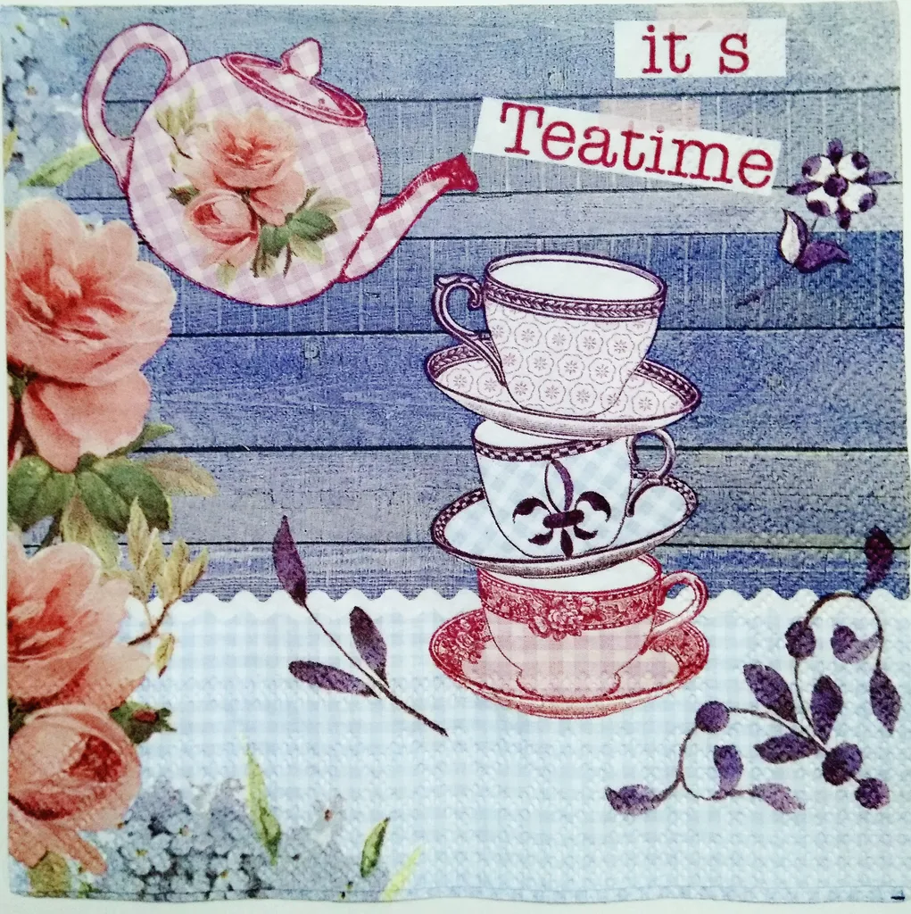 Decoupage Napkin / Tissue papers - 33cm by 33cm - Tea Flavours