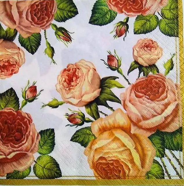 Decoupage Napkin / Tissue papers - 33cm by 33cm - Lovely Roses