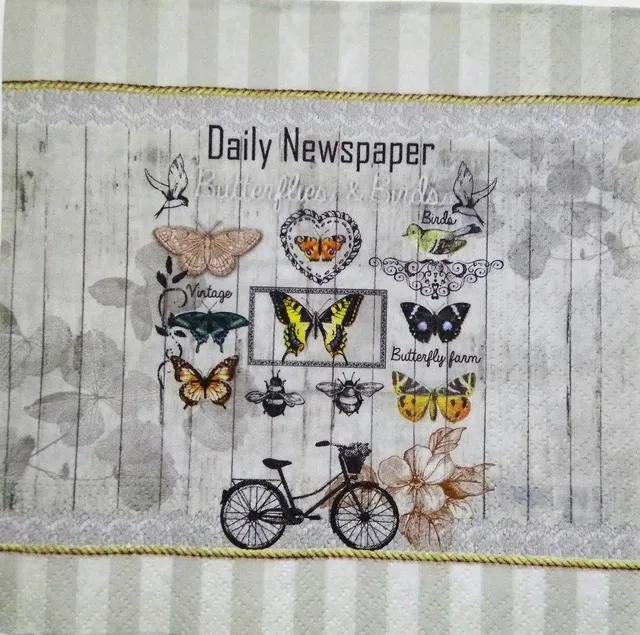 Decoupage Napkin / Tissue papers - 33cm by 33cm - Daily Newspaper