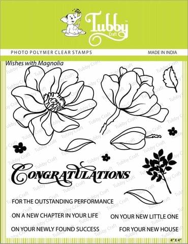 Tubby Craft Stamp - Wishes with Magnolia