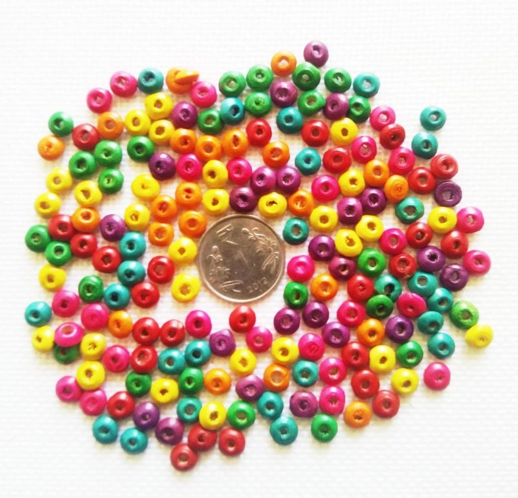 6 mm Multi Color Flat Beads