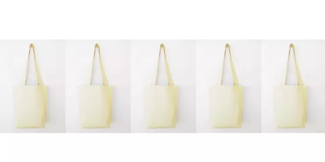 Canvas Tote Bags - Medium Size Set of 5 Pcs