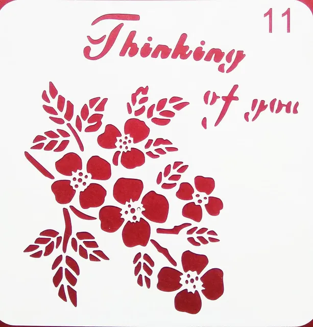 Imported Stencils- 5"*5"- Thinking of You Floral