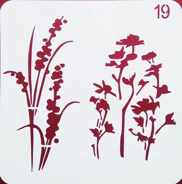 Imported Stencils- 5"*5"- Floral Bushes