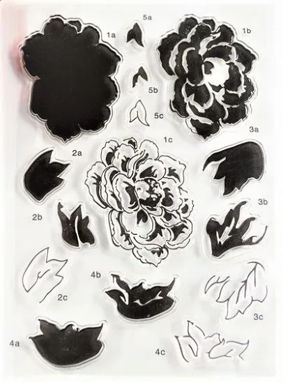 Clear Stamps Imported - Layered Flower Design 5 10cm * 15cm
