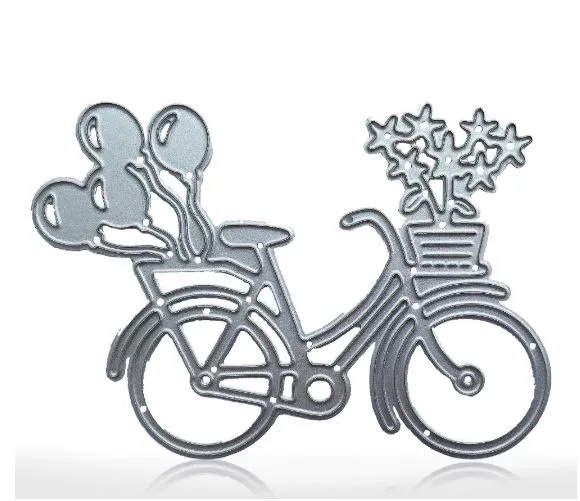 Brand Zero Die - Bicycle With Flowers And Balloons Metal Cutting Dies 8.0 x 6.0 CM