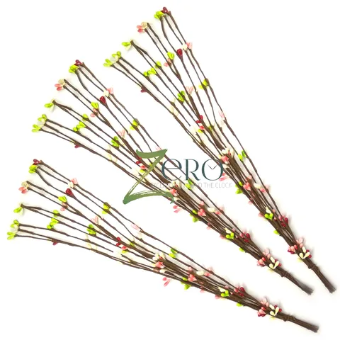 Bunch of 30 Pcs Two Tone Pollan Sticks Tricolor- Green Pink White And Red