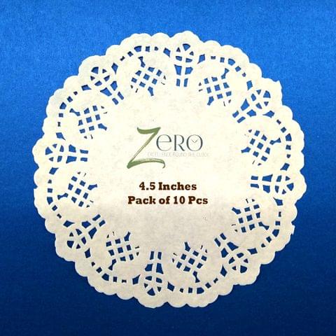 Brand Zero Paper Lace Dolly 4.5 Inches White Color - Pack of 10 Pcs