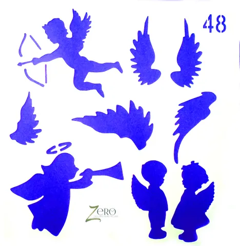 Imported Stencils- 5"*5"- Cute Cupid Design Background