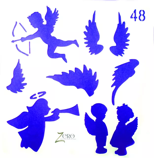 Imported Stencils- 5"*5"- Cute Cupid Design Background