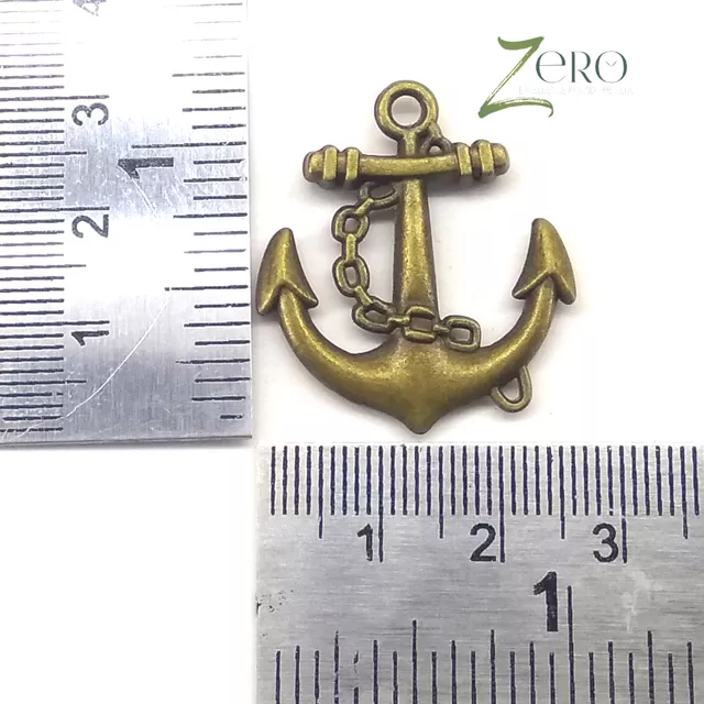 Brand Zero Vintage Metal Charms - Anchor - Pack of 1 Pcs - 30mm*26mm*3mm