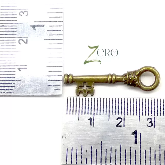 Brand Zero Vintage Metal Charms - Key Design 2 - Pack of 1 Pcs - 32mm*10mm*2mm