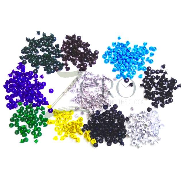 Brand Zero Eyelets For Scrapbooking - Pack of 500 Pcs in 10 Assorted Colors