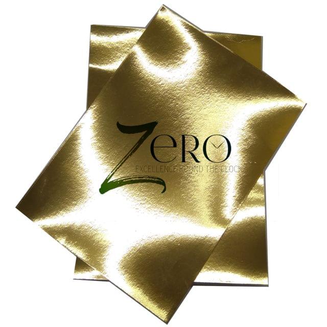 Brand Zero 200 Gsm Mirror Card Stock - A4 Size Pack of 10 - Gold Colour Foil Paper