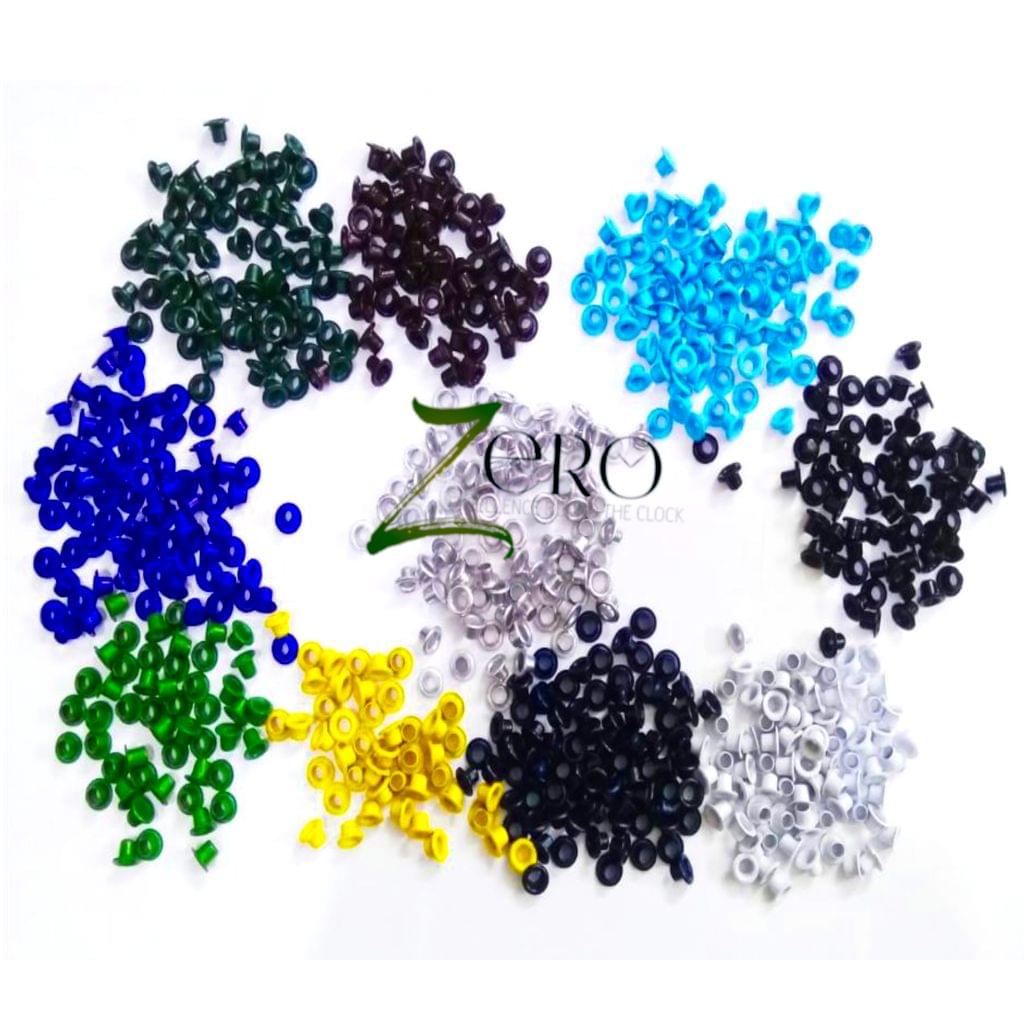 Brand Zero Combo of 10 Assorted Colour Eyelits Standard Size - Pack of 1000 pcs