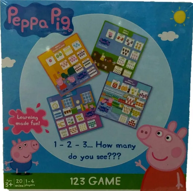 Funskool Games - Peppa Pig - 123 Game, Educational Game, Counting and Matching Skills, 1 - 4 Players, 3 & Above