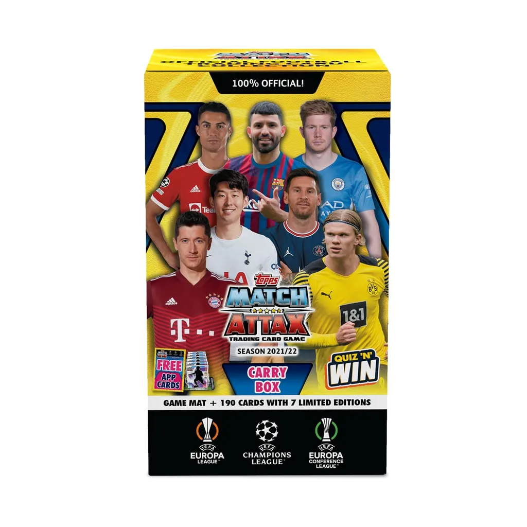 Topps UEFA Champions League Match Attax 2021/22 TCG Collection Carry Box I Football Cards | Champions League Cards | Europa League Cards | Match Attax Extra
