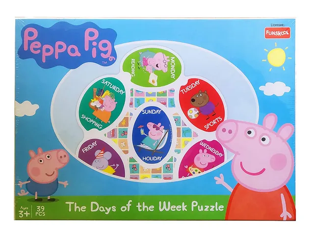 Funskool-Peppa Pig The Days of The Week,Educational,39 Pieces,Puzzle,for 3 Year Old Kids and Above,Toy