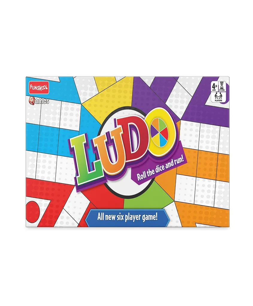 Funskool Games - Ludo 2018, The Classic startegy Game Board, Unique 6 Player Game, Kids and Family, 2 - 6 Players, 4 & Above