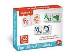 Fisher Price Fun with Alphabets Puzzles - 56 Pieces Alphabet Matching Puzzles for Kids Age 3 Years & Above - Learning and Development Puzzles - Fun & Learn with Colorful Puzzles