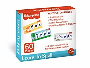 Fisher-Price Fisher Price Learn to Spell Puzzles - 60 Pieces, 3-4-5 Letter Spelling Puzzles for Kids Age 4 Years & Above - Learning and Development Puzzles - Fun & Learn with Colorful Puzzles