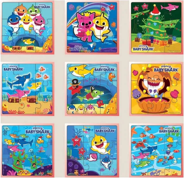 Pinkfong Babyshark Jigsaw Puzzle, Pack of 9, Total 81 Pieces