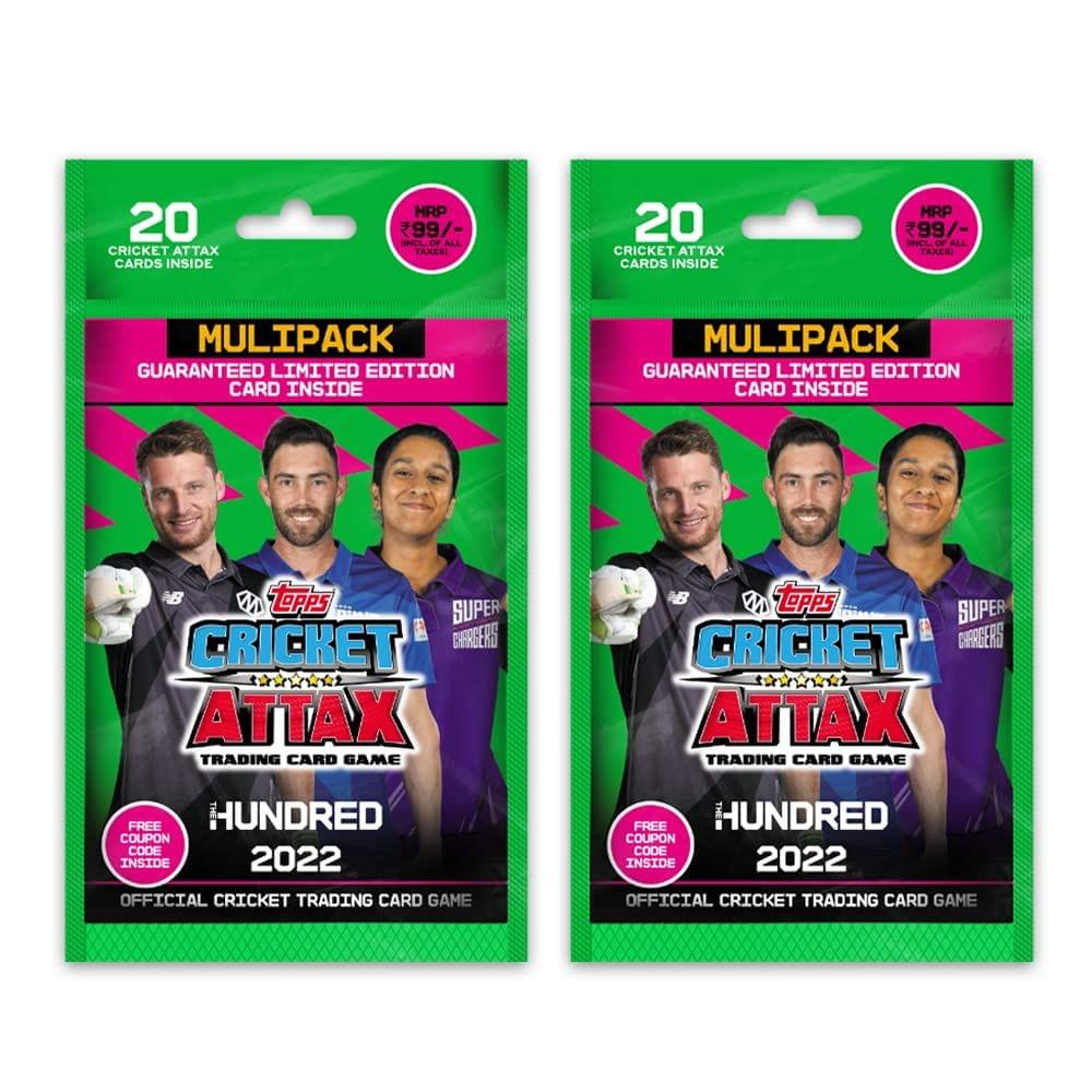 Topps Cricket Attax 2022 - Trading and collectable top Card Games for Families - Multipack (Pack of 2)
