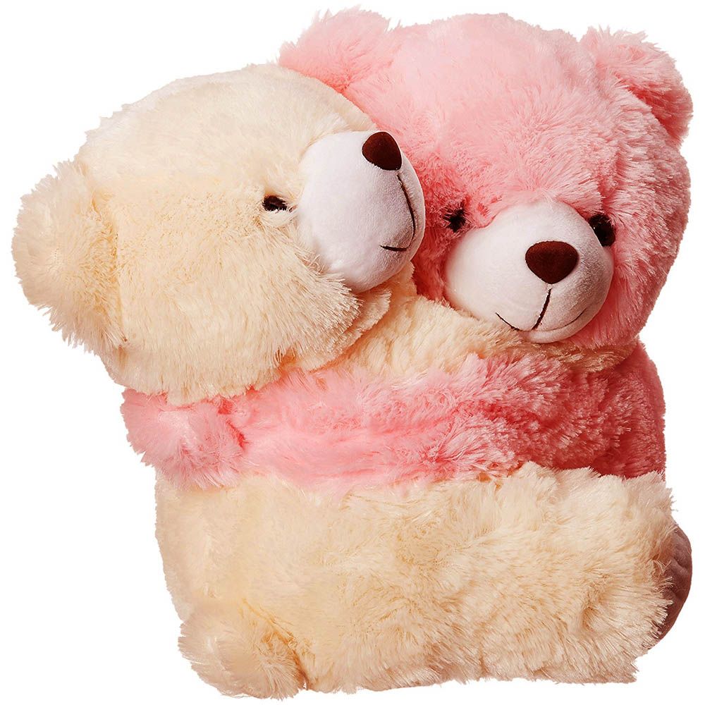 Dimpy Stuff Love Couple Bear Stuff Toy Large size Cream & Pink Color