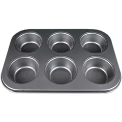 Myesha Home 6 Pcs Non Stick Muffin Cup Cake Tray Design 1