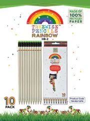 Woodfree Rainbow Pencils HB2 with Eraser Tip