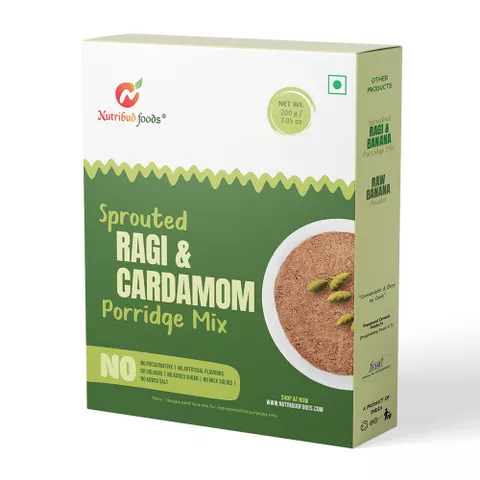 Sprouted Ragi & Cardamom Porridge Mix - 200 gms