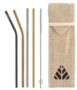 Steel Assorted Straws -Pack of 4