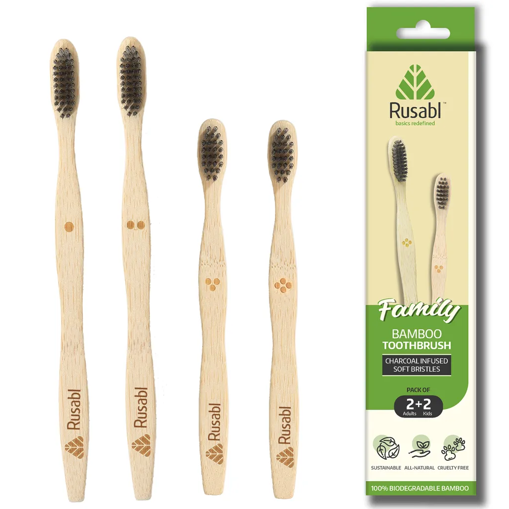 Bamboo Tooth Brush Pack of 4 - Family